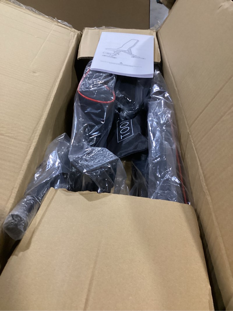 Condition photo showing As Is for Yoleo Adjustable Weight Bench for Full Body Workout; Foldable Bench Press Bench of Home Gym Strength Training; Incline Decline Flat Utility Workout Bench with Quick Folding& Fast Adjustment (Black)