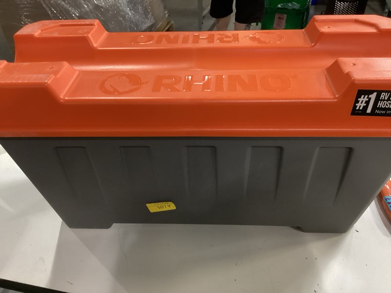 Condition photo showing As Is for Camco Rhino Ultimate 20' RV Sewer Hose Kit — All-in-One Sewer Hose Solution — 11-Piece Combo Kit Includes Storage Box for Nesting Support & Camper Organization (43075)