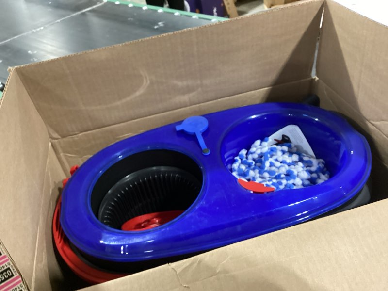 Condition photo showing Good Condition for o-cedar rinseclean spin mop & bucket system | clean with water | removes 99% of bacteria