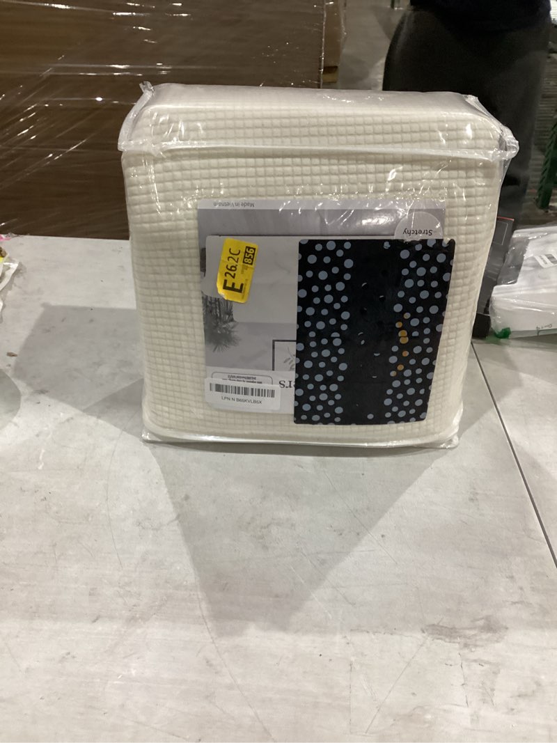 Condition photo showing New/Like New for easy-going stretch oversized sofa slipcover 1-piece sofa cover furniture protector couch soft with elastic bottom for kids, polyester spandex jacquard fabric small checks cream x-large sofa cream