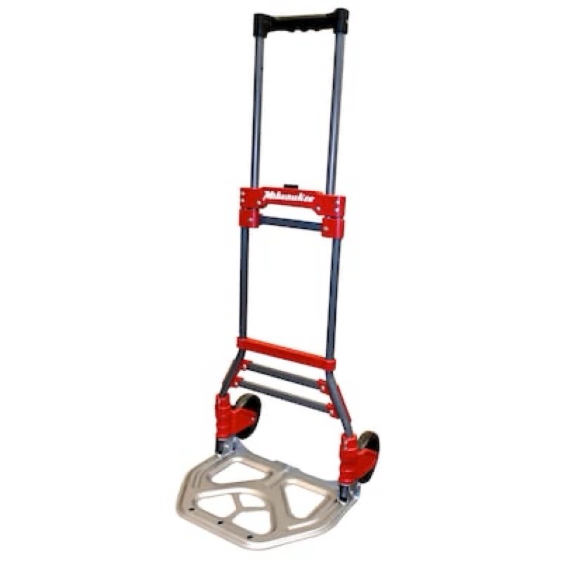 milwaukee 150-lb capacity 2 -wheel red steel folding hand truck