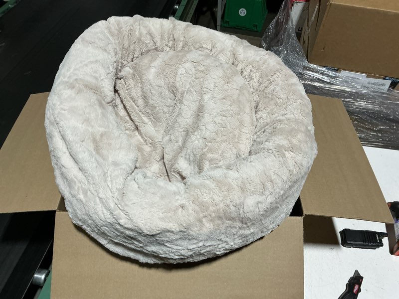 Condition photo showing Good Condition for best friends by sheri the original calming shag fur donut cuddler cat & dog bed, taupe, medium