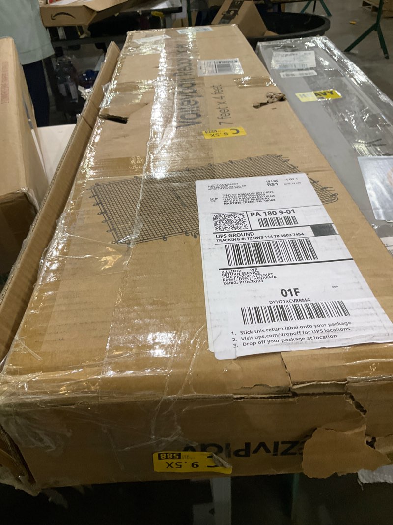 Condition photo showing As Is for Volleyball Rebounder Net 7x4 ft Lacrosse Rebounder Bounce Back Training Equipment for Volley Ball Practice Lacrosse Training with Five Adjustable Rebound Angles 7 x 4 feet Volleyball