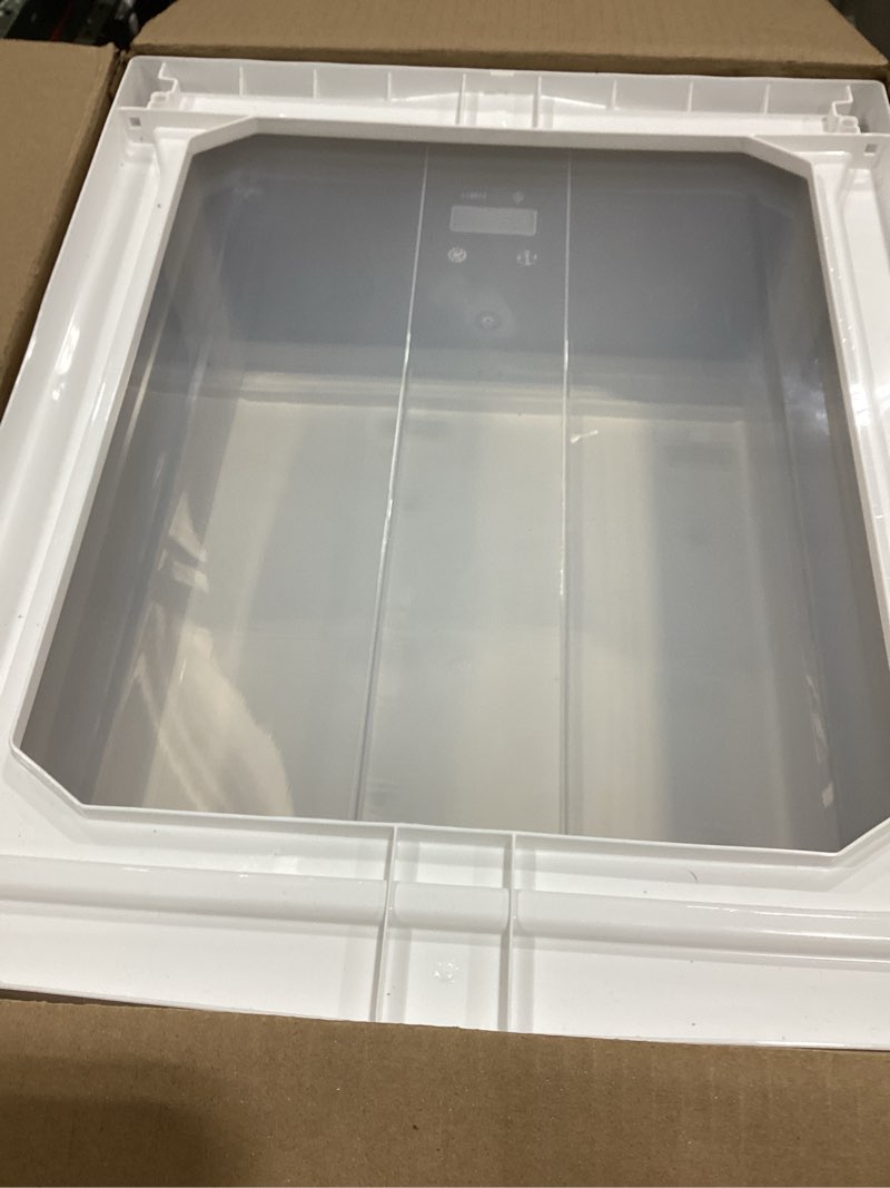 Condition photo showing As Is for IRIS USA 30 Qt. Plastic Drawer Storage Organizer Stacking Drawers, 2-Pack, Stackable Unit with Sliding Drawer for Clothes Bedroom Kitchen Under Sink Pantry Craft Room Bathroom Dorm Office, White 2 Pack 30 Qt.