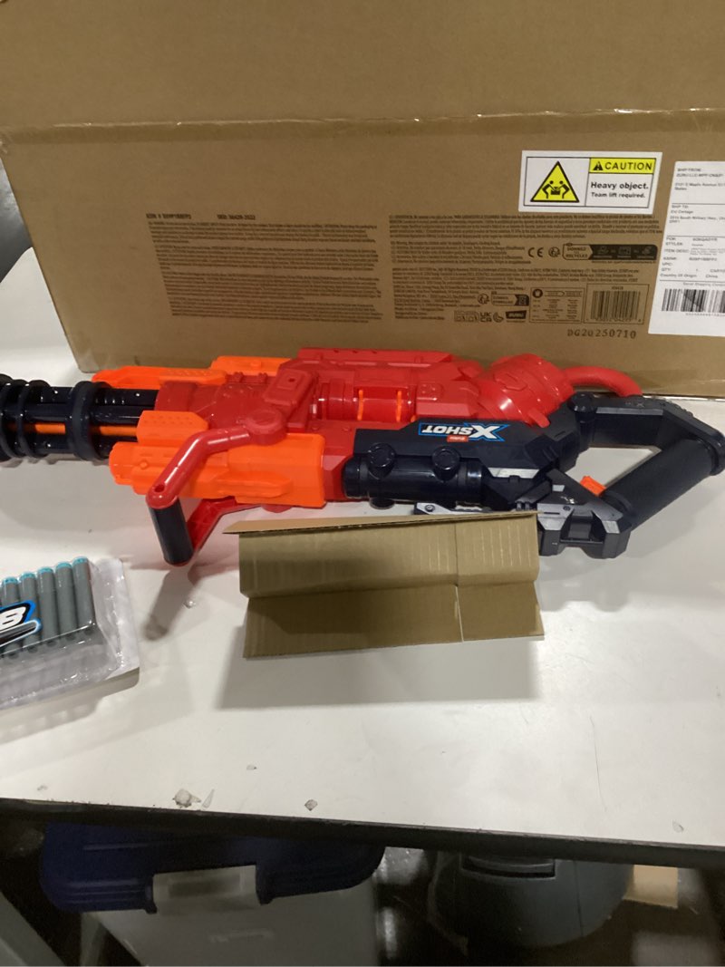 Condition photo showing New/Like New for XSHOT Excel Crusher (35-Dart Clip + 48 Darts) by ZURU, XSHOT Red Foam Dart Blaster, Toy Blaster, Belt Automatically Rotates, Slam Fire, Toys for Kids, Teens, Adults (Red)