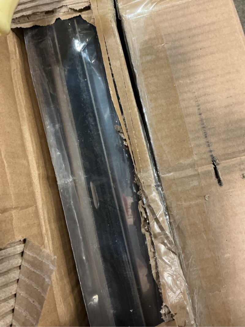 Condition photo showing Good Condition for 2.5" Bolt Spacing 30" Length Stainless Steel Mud Flap Hangers Brackets Holder with Aluminum Reflective Tapes and Oval Light Cutouts Fit for Semi Trucks Trailers, 2 Pack