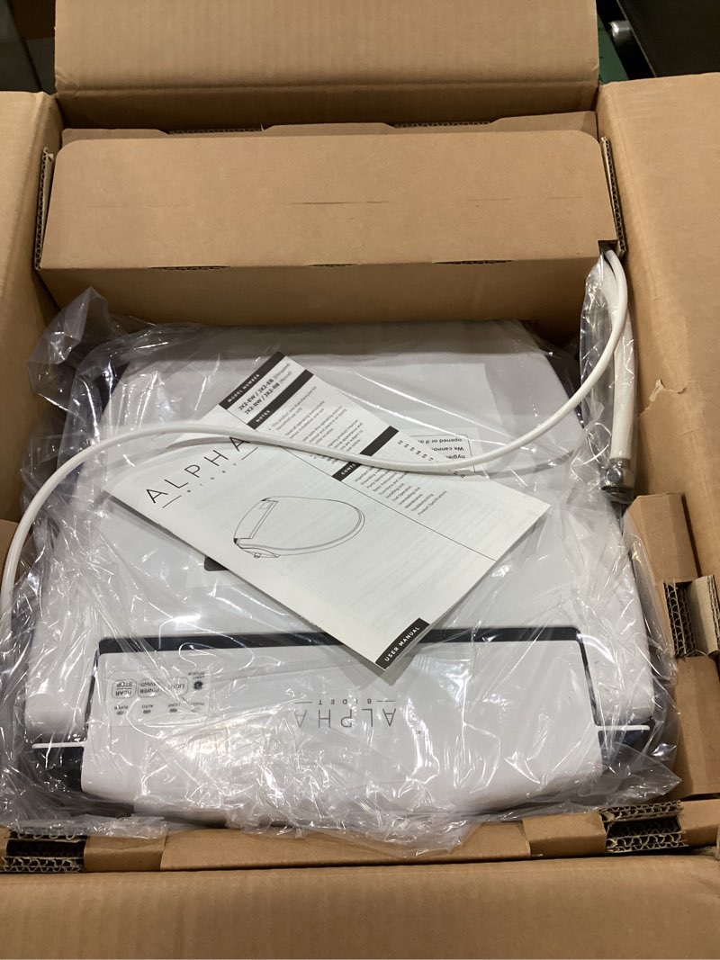 Condition photo showing New/Like New for alpha bidet jx2 round bidet toilet seat, white, endless warm water, *new* bowl mist, led light, quiet operation, wireless remote, stainless steel nozzle, sittable lid, 3 year warranty round white
