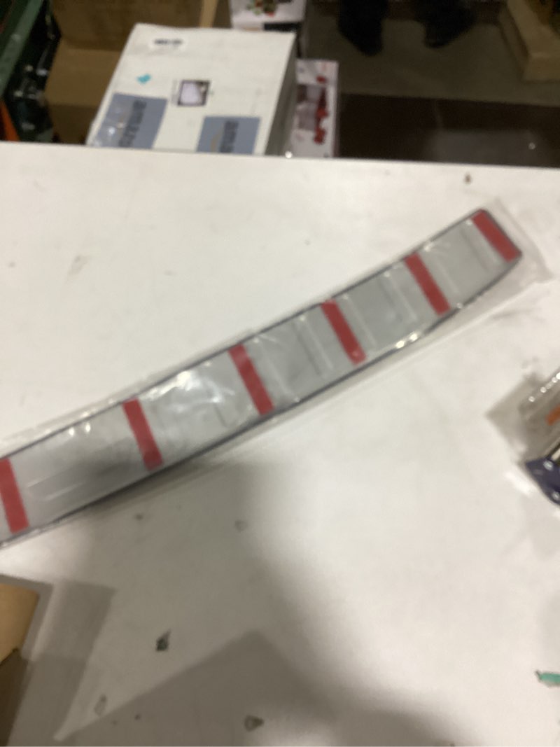 Condition photo showing As Is for Rear Bumper Protector Guard for Mitsubishi Outlander 2022 2023 2024 2025, Chrome Stainless Steels Chrome Accesories Cover Trunk Door Sill Panel Plates bumper Topper guards 1 set- Thickened