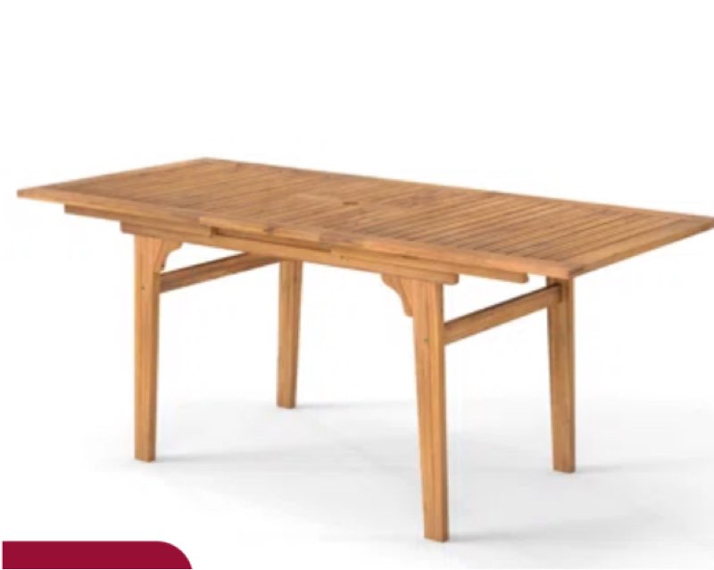 Expandable Outdoor Dining Table 55"-71" Acacia Wood Patio Table For 6-8 Person