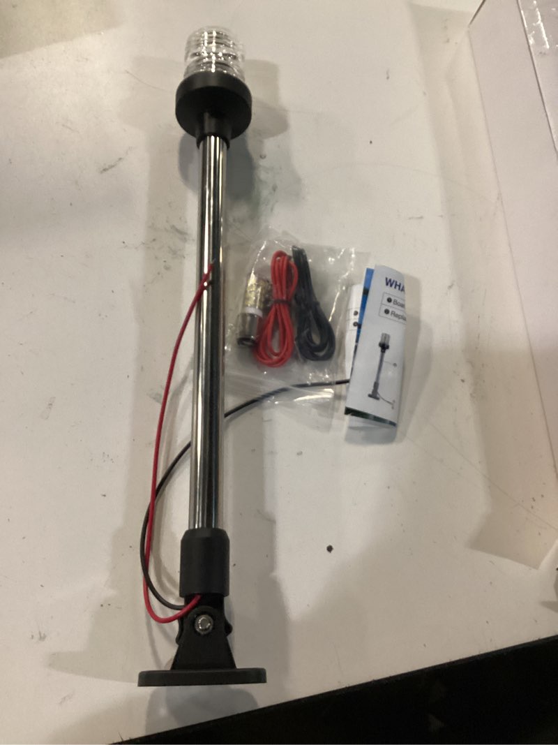 Condition photo showing Good Condition for 18 inches anchor light boat stern light waterproof ip67, white fold down marine navigation lights for boats led for pontoon, jon boat and bass boats (12-24v)