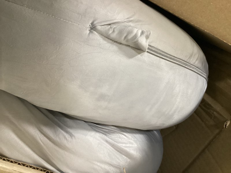 Condition photo showing Good Condition for momcozy pregnancy pillow with cooling cover, dreamlign u pro maternity pillow with adjustable leg pillow - support for back, hips, belly, legs for pregnant women, 50-72 inch full body pillow, grey grey -cooling fabric