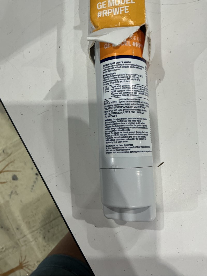 Condition photo showing As Is for project source twist-in refrigerator water filter fits ge filter rpwfe