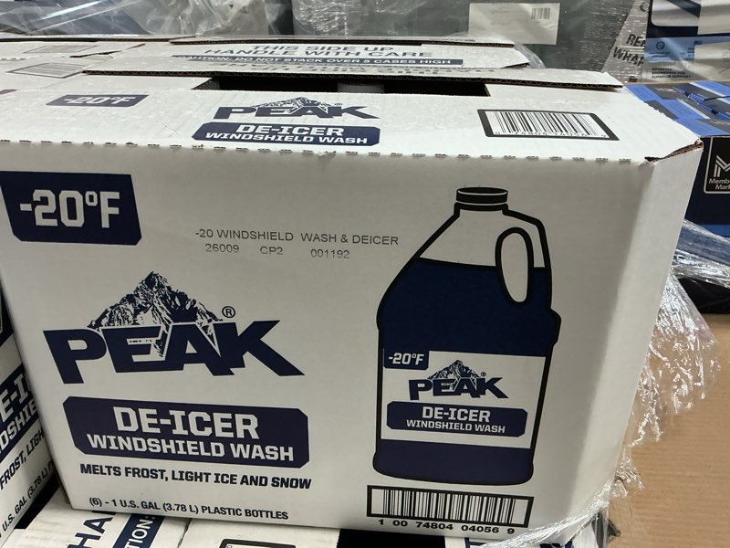 Condition photo showing New/Like New for peak 1-gallon de-icer windshield washer fluid 6ct