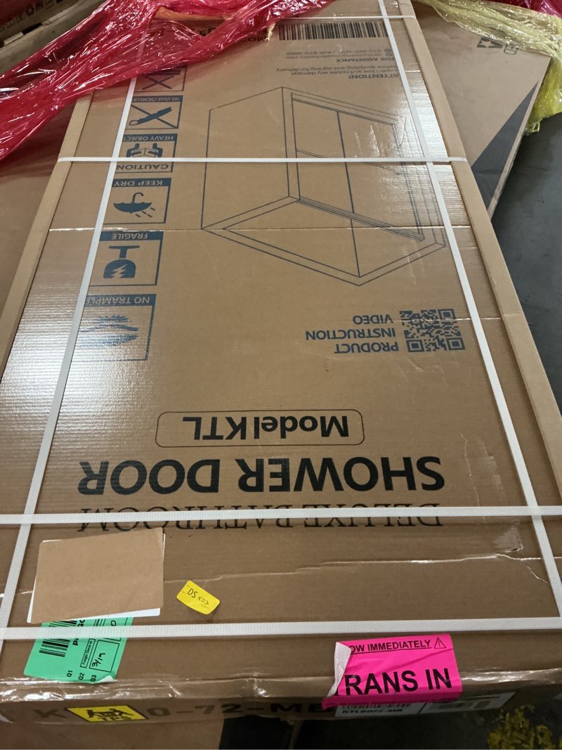 Condition photo showing New/Like New for getpro shower door double sliding 57-60 in. w x 72 in. h semi-frameless bypasss bathroom glass shower sliding doors,1/4 inch clear tempered glass door for walk-in shower matte black