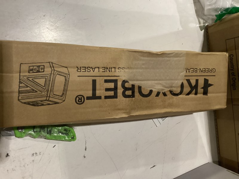 Condition photo showing New/Like New for laser level with tripod, 100 feet green cross line self rotary leveling laser level, vertical and horizontal line, rotatable 360 degree, manual self leveling and pulse mode,ip54 waterproof & battery wathet