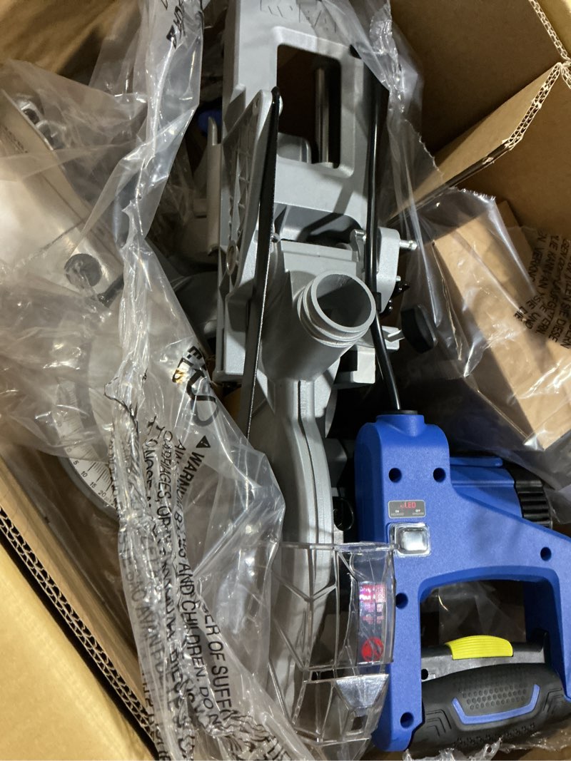 Condition photo showing As Is for kobalt compact 7-1/4-in 10-amp single bevel sliding compound corded miter saw