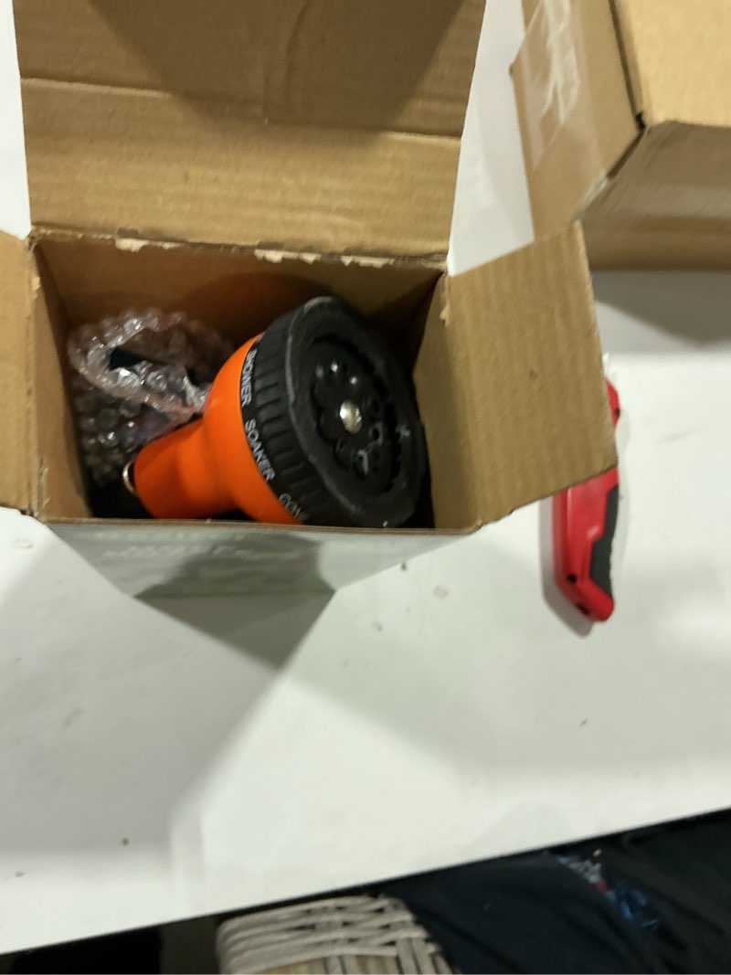 Condition photo showing Good Condition for garden hose nozzle sprayer: 2 pack 10 watering patterns spray nozzles heavy duty hose head hose attachment blue orange