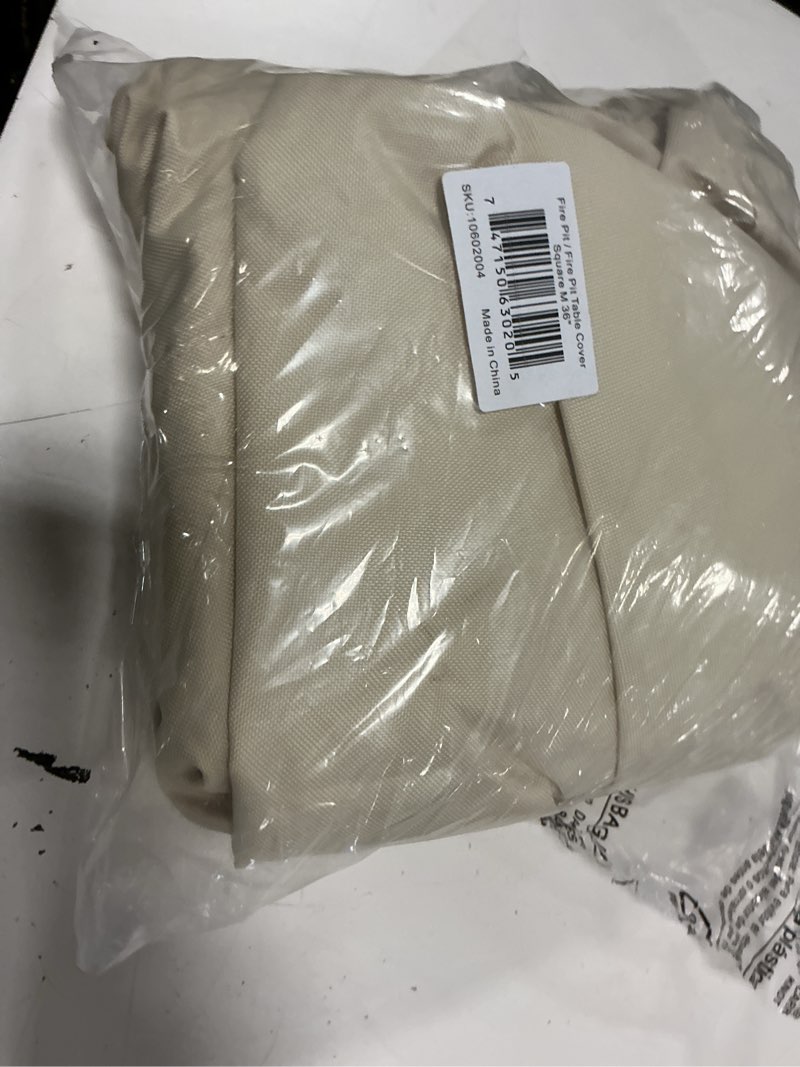 Condition photo showing Good Condition for porch shield fire pit cover - waterproof 600d heavy duty fade resistant square patio fire pit table cover beige - 36 x 36 inch