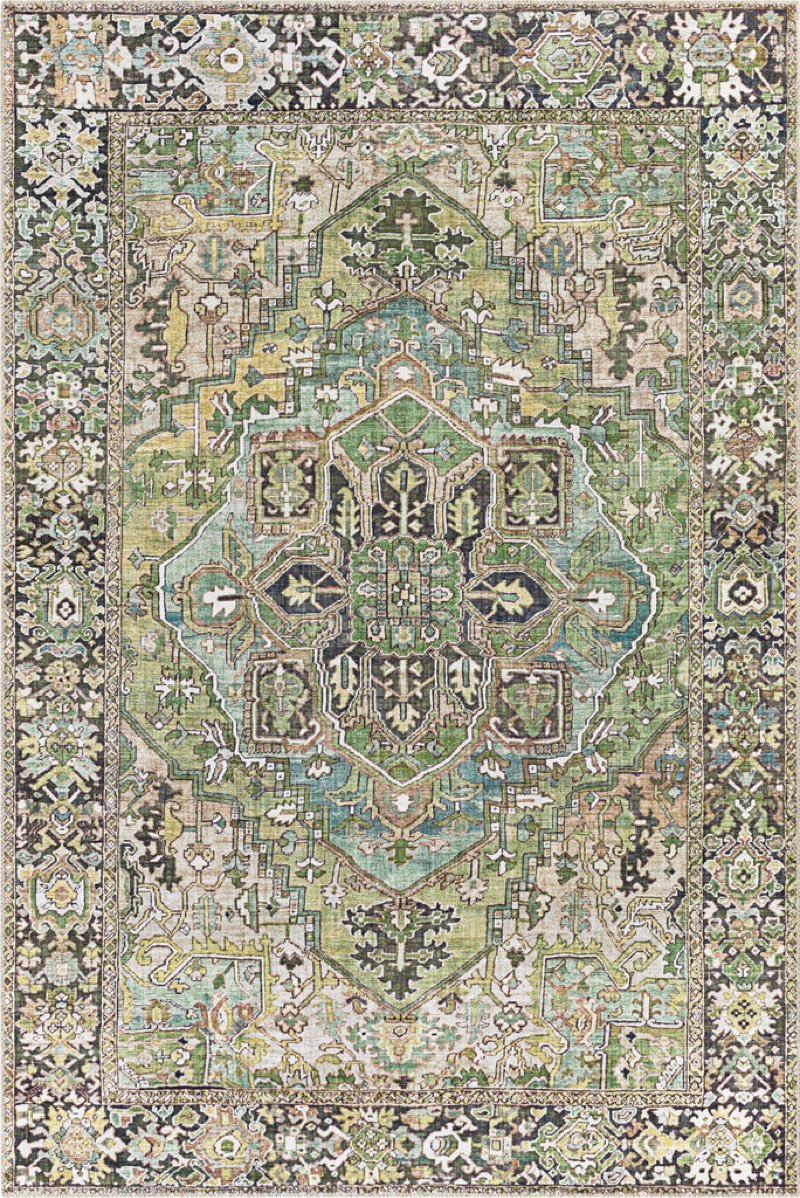 hovis oriental blue/green area rug