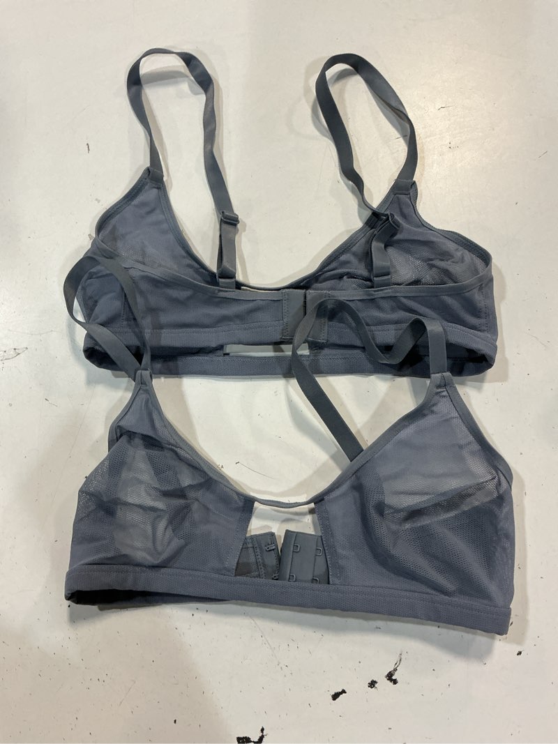 Condition photo showing Good Condition for belgian mesh sheer cutout bralette (2-pack), xs, slate