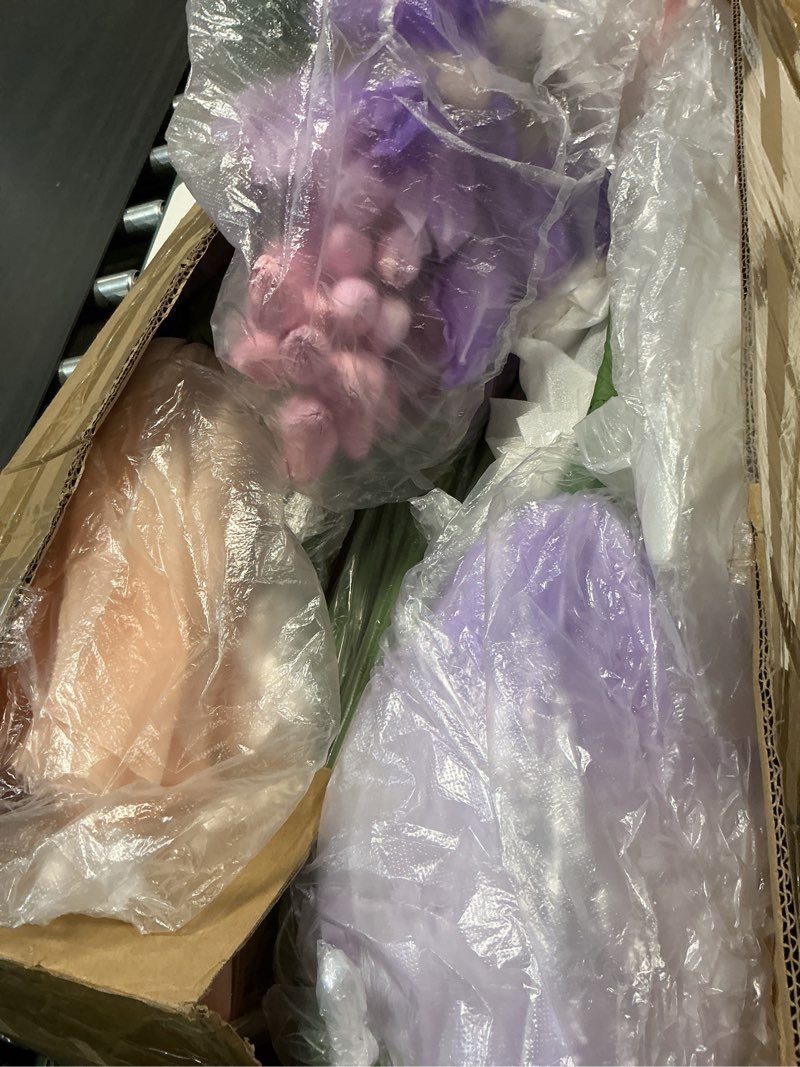 Condition photo showing Good Condition for ( Similar photo ) Leinuosen Multicolor 12 Pcs 8ft Giant Organza Flowers Decoration with Stand Flexible Flowers Stems for Spring Tea Bridal Shower Wedding Birthday Party Entrance Photography Booth Indoor Outdoor Multi Color