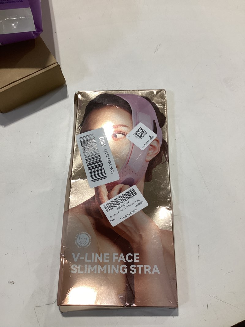 Condition photo showing New/Like New for Reusable V Line Silicone Face Strap, Soft Silicone Chin Strap for Women 23-27 Inches (Nude) 01