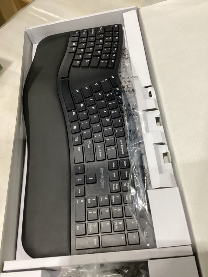 Condition photo showing As Is for Kensington Pro Fit Ergonomic Wireless Keyboard and Mouse - Black (K75406US) Black wireless keyboard + mouse