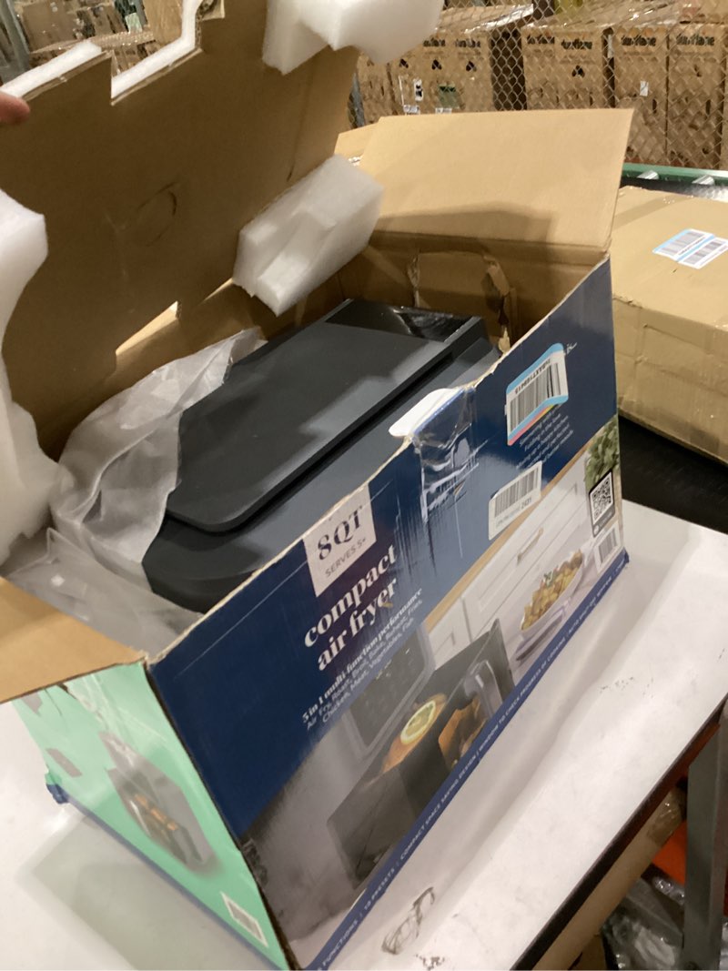 Condition photo showing Good Condition for sur la table kitchen essentials 5-in-1 compact 8-quart basket air fryer with window for easy viewing, digital touchscreen display with 10-presets, air fry, bake, broil and reheat in minutes, 1500w 8 quart