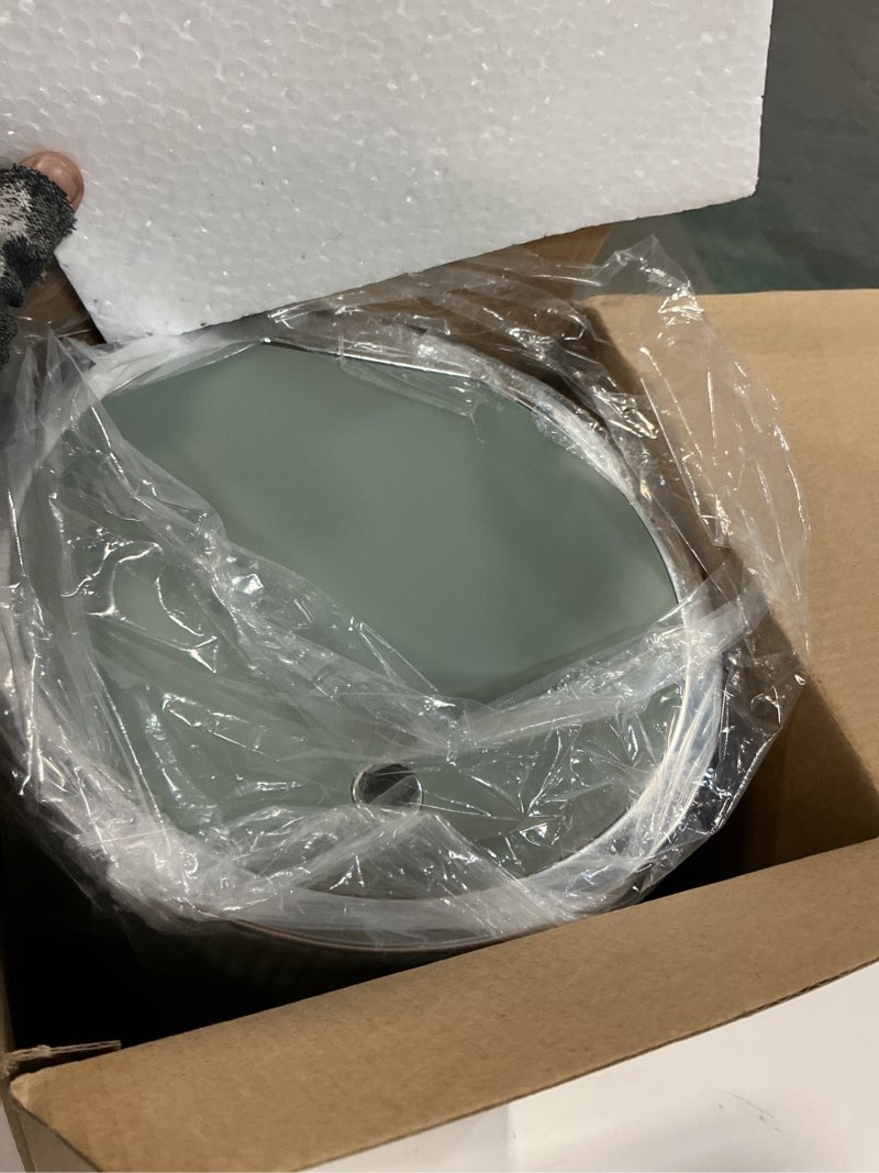 Condition photo showing Good Condition for Sage Green Bathroom Accessories Set, 10PC Bathroom Set, Bath Accessory with Pop Up Trash Can, Soap Dispenser, Toilet Brush, Toothbrush Set Qtip Holders & Tray Sage Green & Gold Bath Set