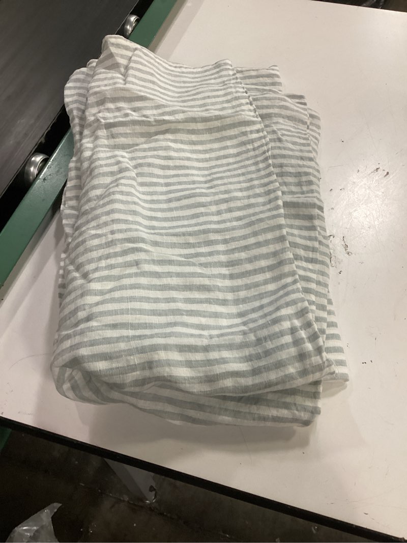 Condition photo showing Good Condition for quince european linen stripe sham pillow set standard -blue  / white stripe king (quince)