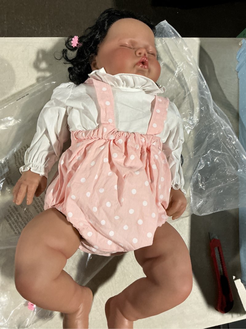 Condition photo showing Good Condition for African American Reborn Dolls Toddler 24" Black Realistic Baby Girl Doll 
