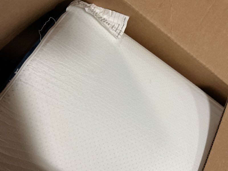 Condition photo showing As Is for 4pcs orthopedic bed wedge pillow set for post surgery & pain relief, adjustable wedge pillow for back, acid reflux,sitting up in bed,recovery, snoring, body pillow for sleeping (white/navy) white/navy 4pcs-22''