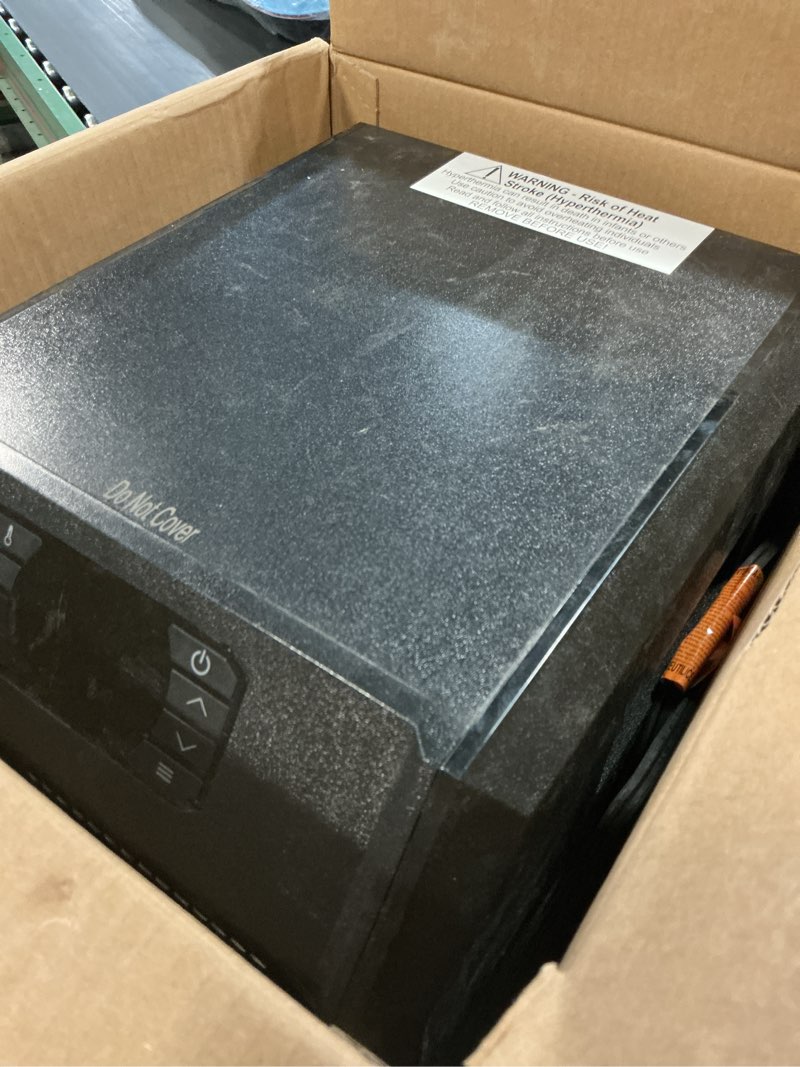 Condition photo showing As Is for Utilitech 1500W Cabinet Heater 1500 -Watt Infrared quartz Cabinet Indoor Electric Space