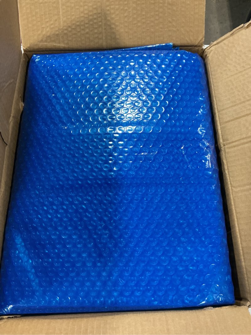 Condition photo showing New/Like New for solar bubble hot tub spa cover for 7 x 7 ft square inflatable swimming pool blanket thermal floating insulation 16 mil bubble solar covers for indoor outdoor spa hot tub wrap covers 7 ft x 7 ft