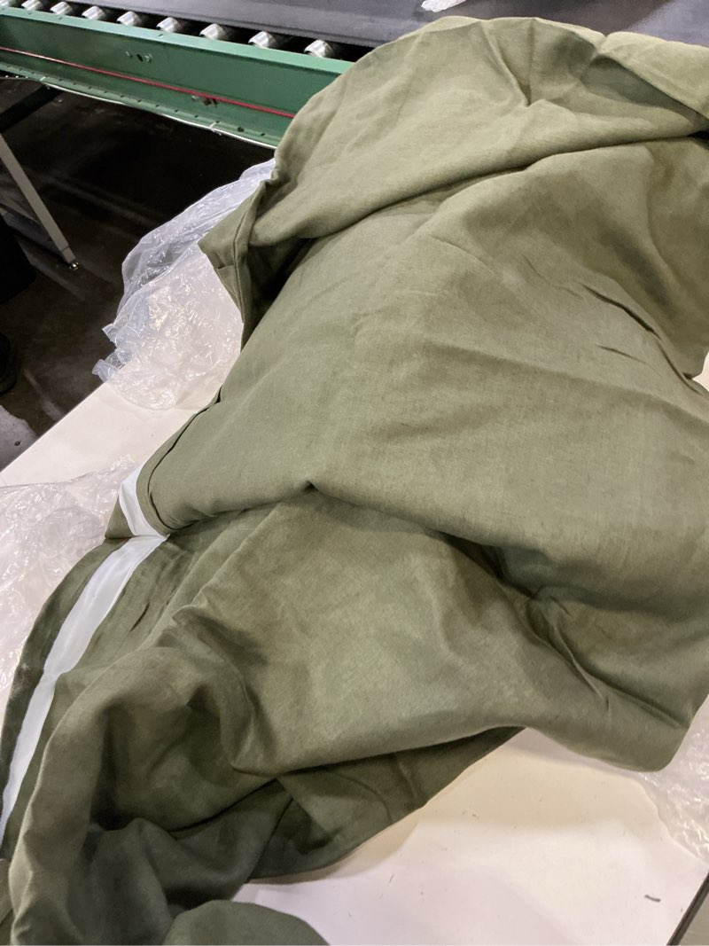 Condition photo showing As Is for european linen true blackout curtain, 48x84, hunter green(of 1)
