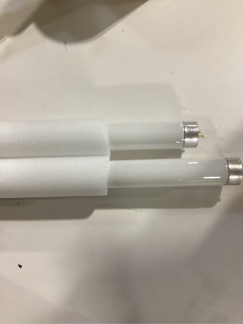 Condition photo showing Good Condition for (18inch) f15t8/ww fluorescent bulb 15watt soft white f15w-t8-kb replacement light tube,3000k warm white t8 linear lamp for kitchen and bath, 17 inch exclude 4 pins