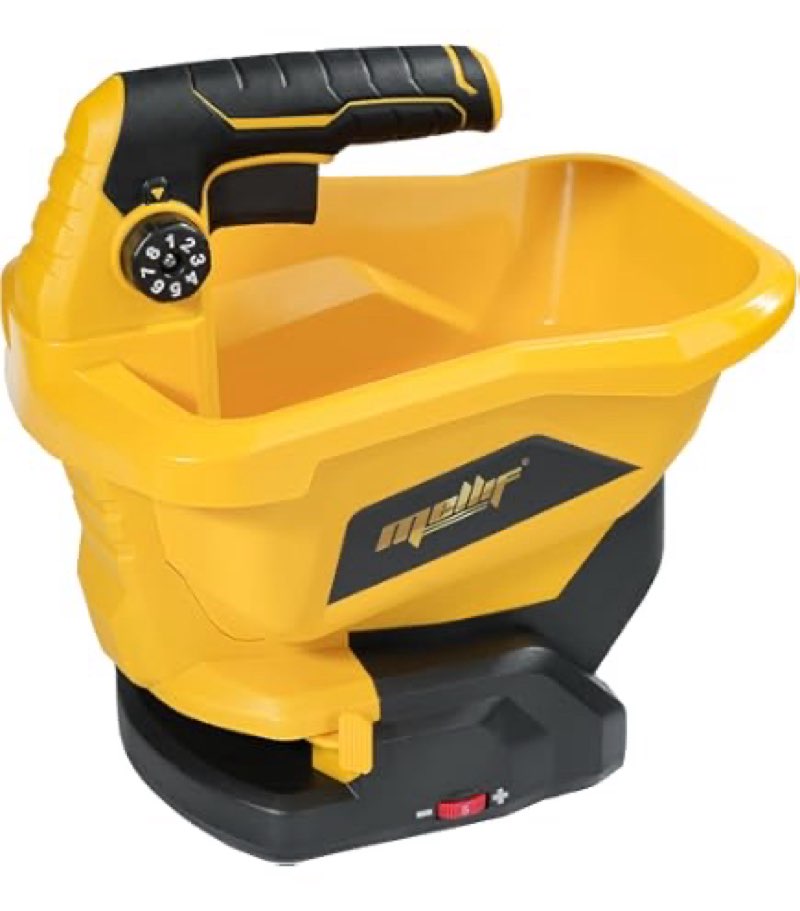 danero handheld power spreader compatible with milwaukee 18v battery(tool only), cordless seed spreader available year-round, electric lawn spreaders for grass seed, fertilizer, salt, ice melt, feed