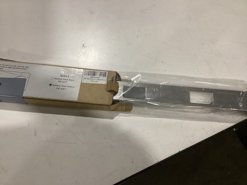 Condition photo showing As Is for Stove Gap Covers 316 Stainless Steel Stove Gap Filler Oven Side Gap Filler Between Stove and Counter Slide in Range Trim Kit for Kitchen 2 Pack(23.6-26” Silver)