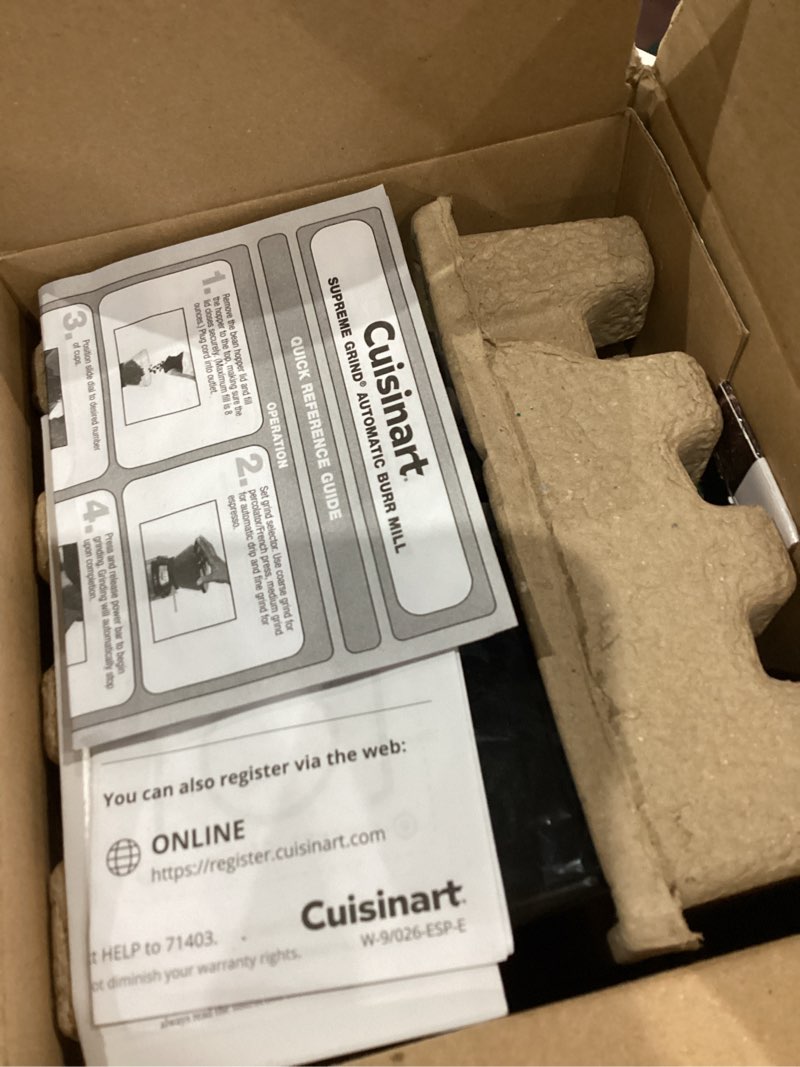 Condition photo showing Good Condition for Cuisinart Coffee Grinder, Electric One-Touch Automatic Burr Coffee Grinder with 18-Position Grind Selector, Cup Size Selector for 4 – 18 Cups, DBM-8P1, Black Stainless Burr Mill Stainless Steel