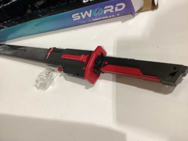Condition photo showing As Is for rgb light up saber toy with smoke mist effect, 7 color neon lightsaber, sound effects and impact sensing, usb-c rechargeable toy sword for kids, 31.5 inch
