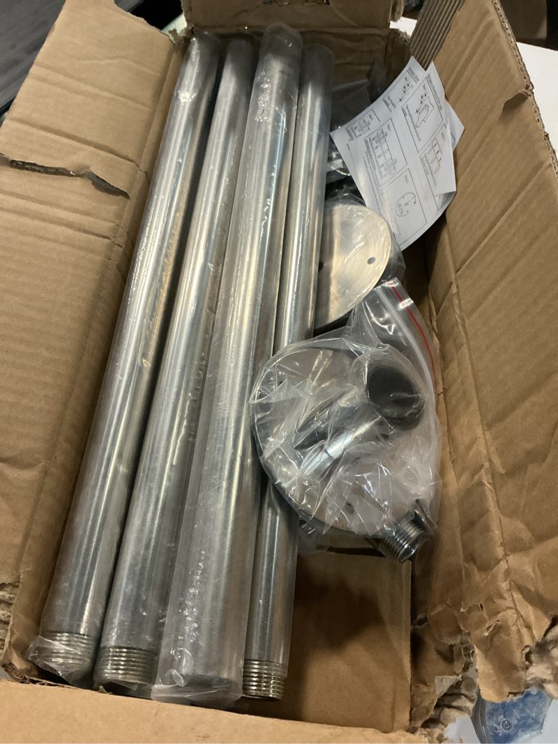 Condition photo showing Good Condition for u shaped shower curtain rod (both sides: 31.5"-47", middle: 34.7"-43") adjustable genuine 304 stainless bathroom bathtub shower curtain rod rack with 12 shower curtain rings - silver silver u shaped,both sides: 31.5"-47",middle:34.7"-43" u shaped