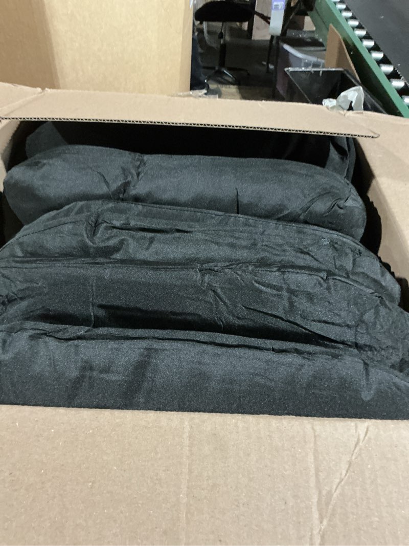 Condition photo showing As Is for wenqik 7 pcs outdoor wicker chair cushions set with 1 loveseat cushions 44 x 19 in weatherproof & 6 u shaped cushions for wicker patio furniture porch swing bench seat sofa couch(black)