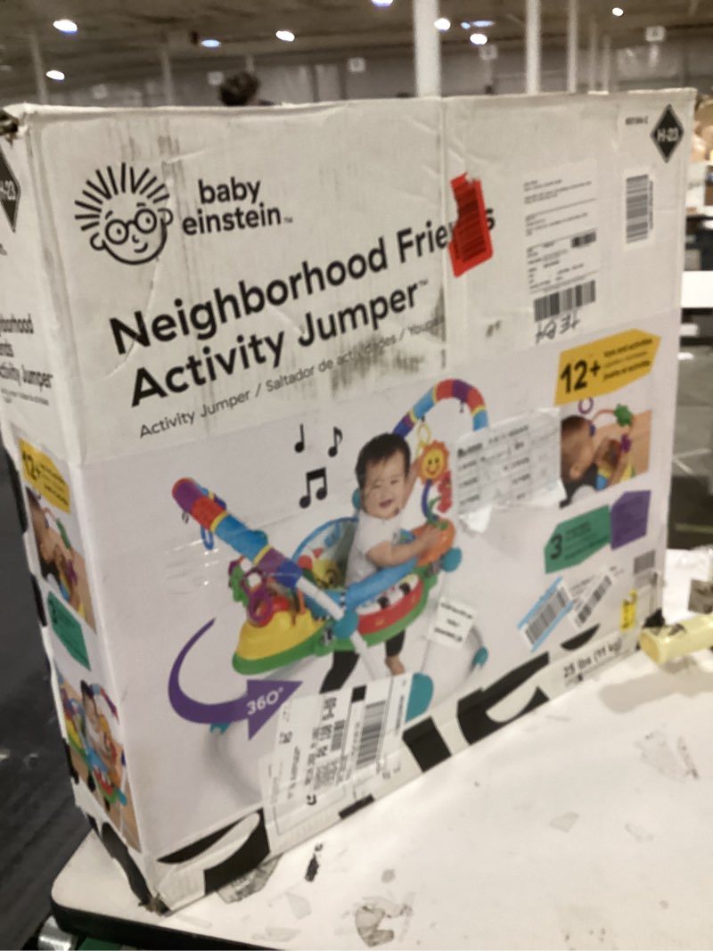 Condition photo showing New/Like New for Baby Einstein Neighborhood Friends Activity Jumper with Lights and Music, 6 Months+, Max Weight 25lbs., Unisex