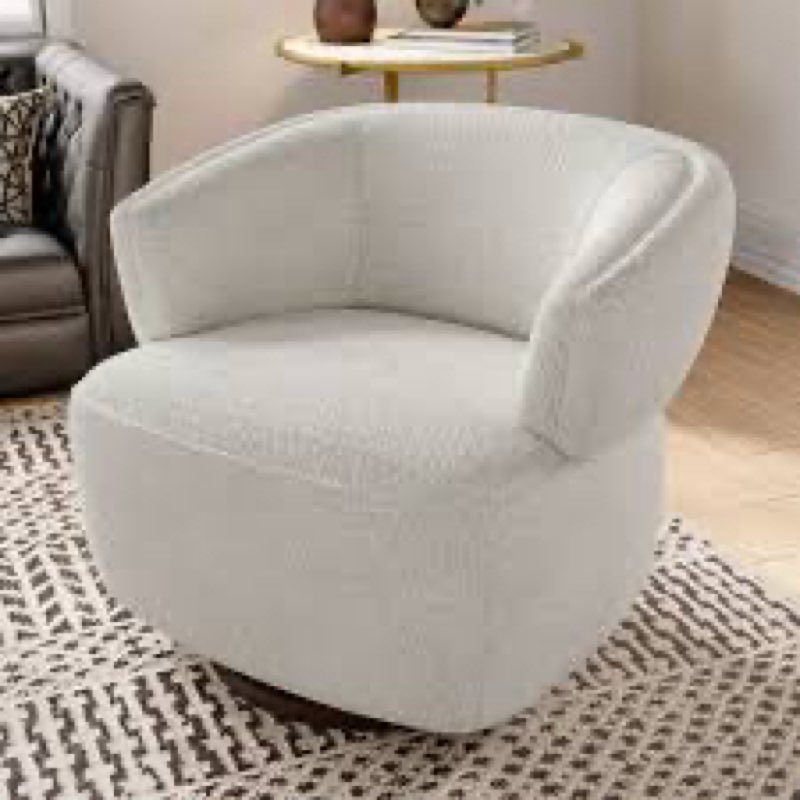 Carnley Fully Assembled Upholstered 360° Swivel Barrel Chair
