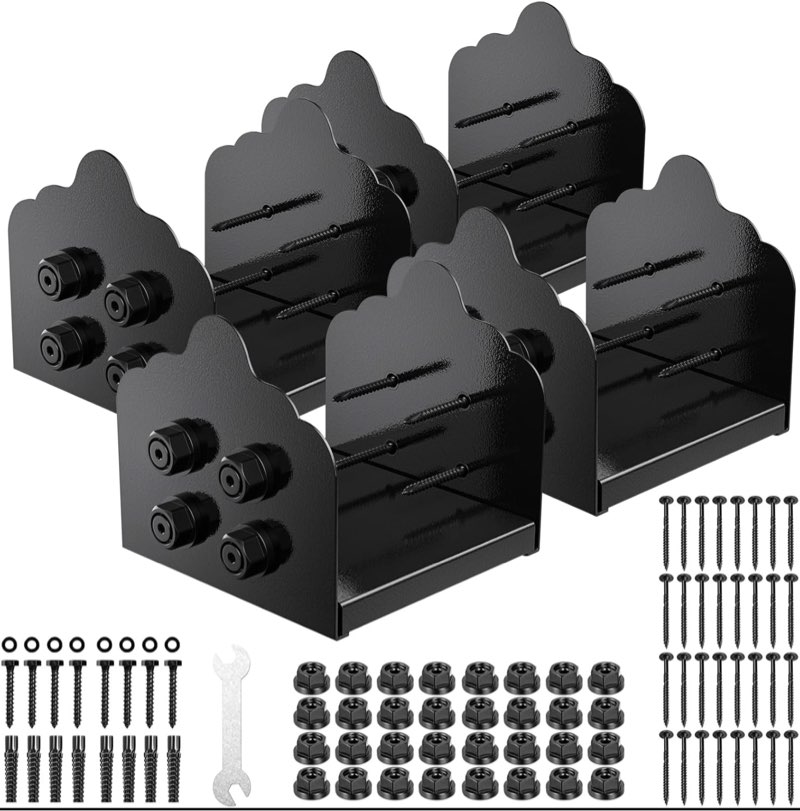 8x8 Post Base, 4Pcs Stainless Steel Adjustable Post Anchor Bracket (Internal 7.8 x 7.5), Adjustable Post Base for Pavilion Deck Porch Handrail Railing Support Decorative Anchor Plate