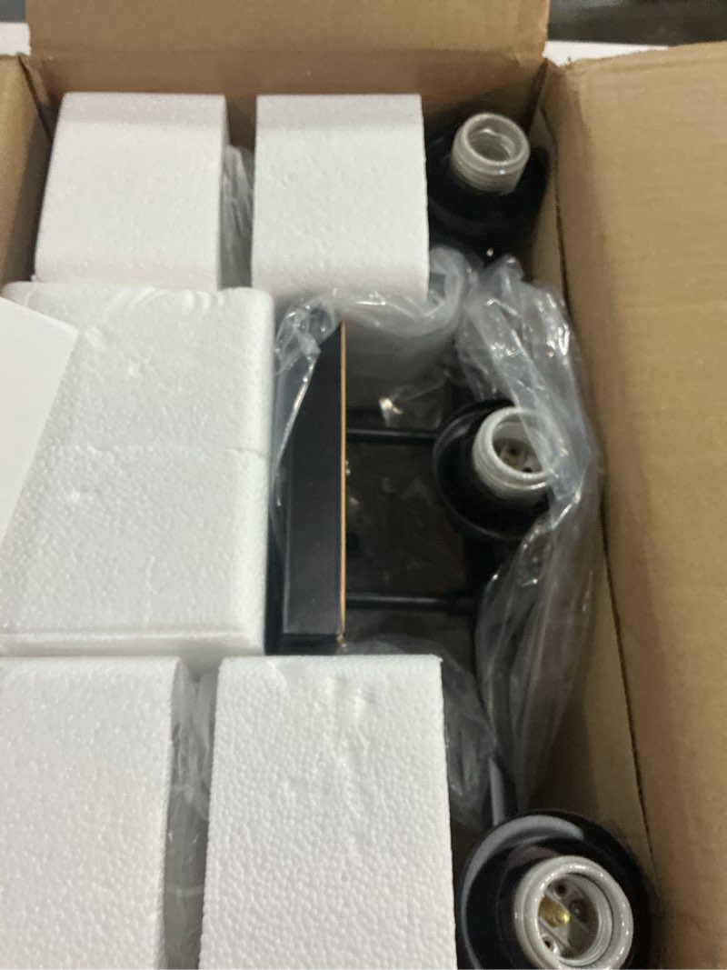 Condition photo showing New/Like New for indoi 4 light bathroom light fixtures, oil-rubbed bronze modern vanity lights with clear glass shades, bathroom wall lamp for mirror living room cabinet oil-rubbed bronze 4-light