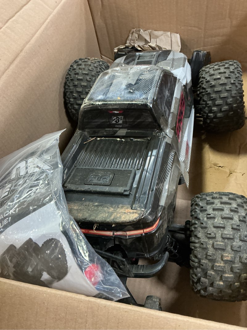Condition photo showing As Is for ARRMA RC Truck 1/10 Granite 4X4 223S BLX BRUSHLESS Monster Truck RTR with DSC, Gun Metal, ARA4302V4T3
