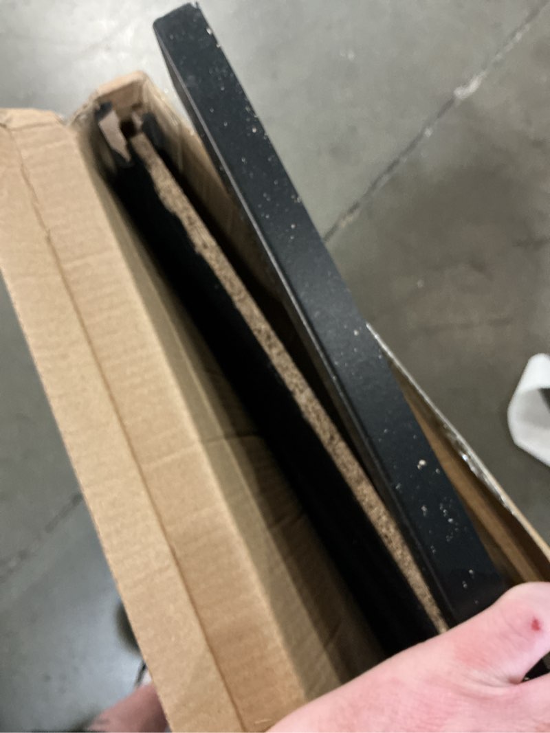 Condition photo showing As Is for cork board with linen black,bulletin board 36"x24",corkboards for office home school message board or vision board decoration.