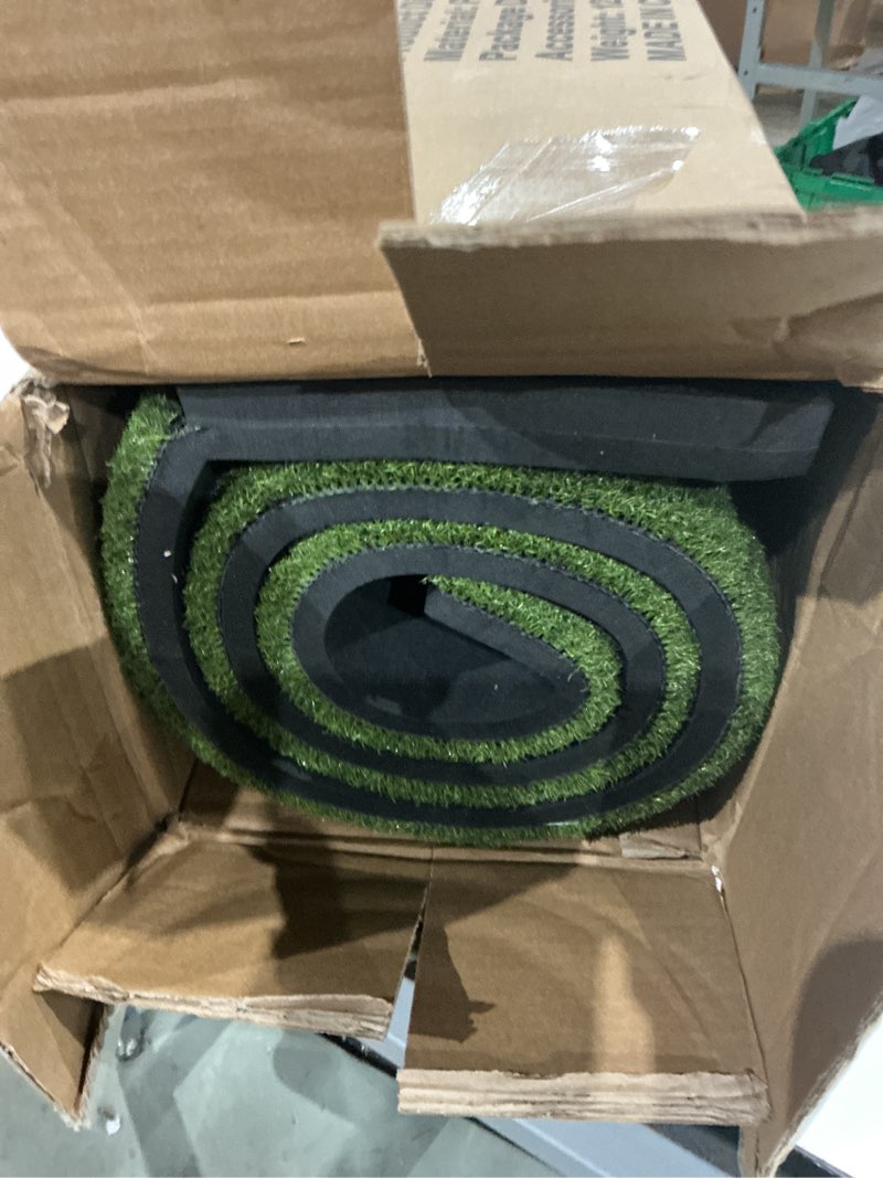 Condition photo showing Good Condition for integrated golf hitting mat with ball tray, thickening golf mats practice outdoor & indoor artificial turf matt with 3 tees 5 x 4 ft, 1.02 in (large)
