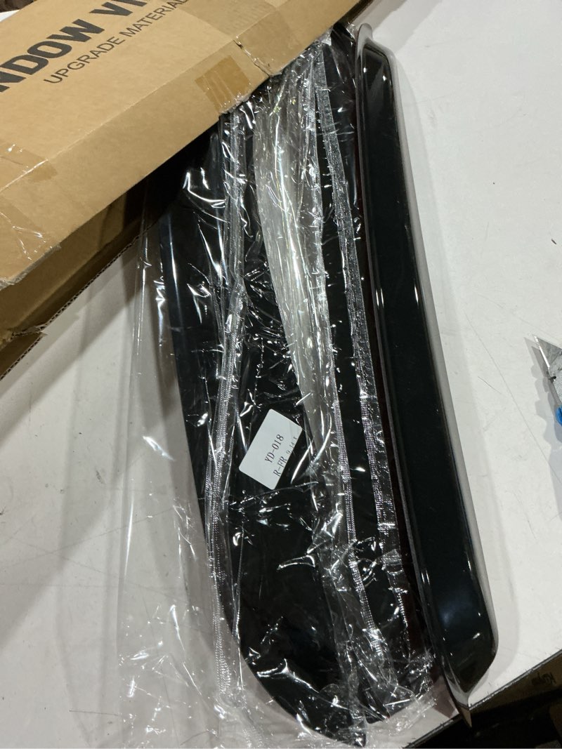Condition photo showing As Is for window visors for chevy chevrolet tahoe & gmc yukon 2007-2014 (not fit yukon xl), rain guards shield vent deflector shade dark smoke 2008 2009 2010 2011 2012 2013, tape-on, 4pcs for 2007-2014 | chevy chevrolet tahoe/ gmc yukon | out-channel